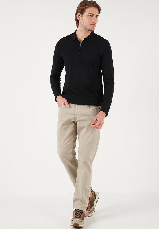 تیشرت نیم زیپ نیم یقه مراکشی مردانه اورجینال استایل اولد مانی old money -ارجینال