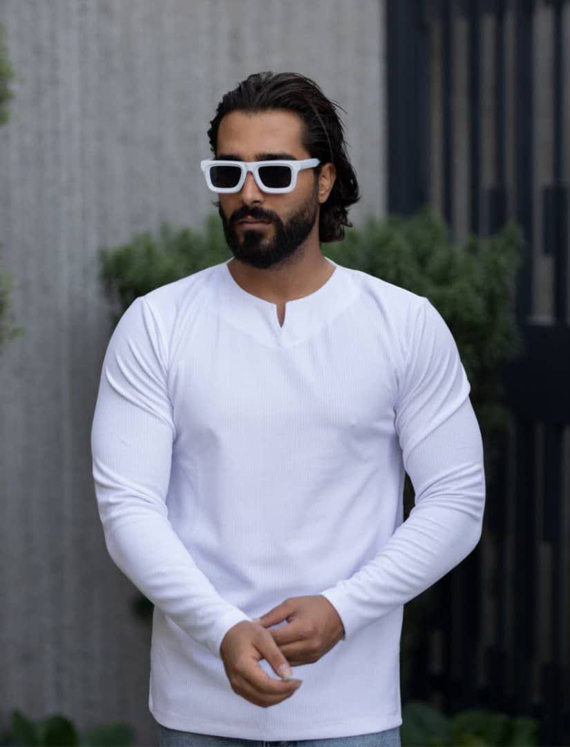 تیشرت نیم زیپ نیم یقه مراکشی مردانه اورجینال استایل اولد مانی old money -ارجینال