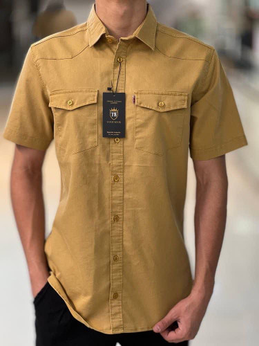 پیراهن لی پارچه ترک - دوخت شرکت L CON -آستین کوتاه رنگبندی کامل