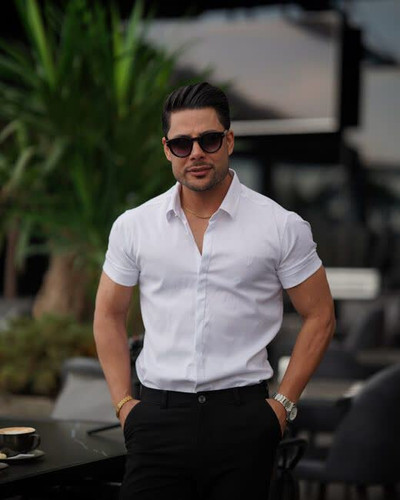 پیراهن اورجینال آستین کوتاه تک رنگ