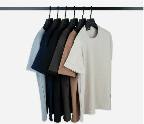 تیشرت مراکشی یقه گرد پارچه ترک طرح بیسکویتی